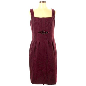 David Meister Cocktail Burgundy Dress